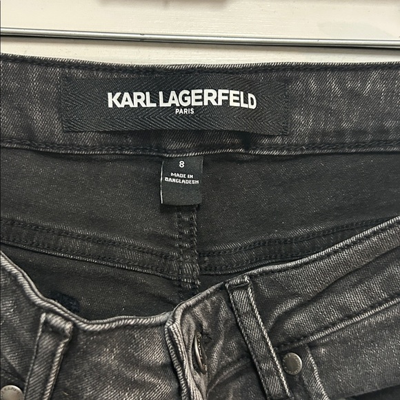 Karl Lagerfeld Charcoal Embellished Denim with patches and metal studding - Picture 5 of 8